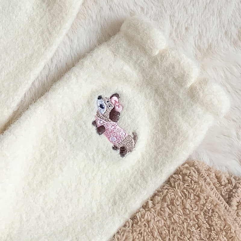 パピースノー_秋冬 パピー柄 超厚手 あったかスノーソックス(毛抜けなし)