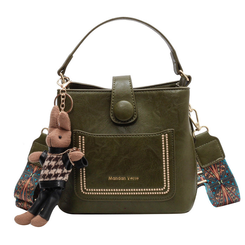 Notch_One-shoulder & Crossbody Unique Design Bucket Bag