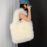 モコトート_ふわもこ フェイクファー 大容量 トート&ショルダーバッグ