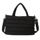 ソフトキルト_キルティング風 大容量チェック刺繍 2WAYショルダーバッグ