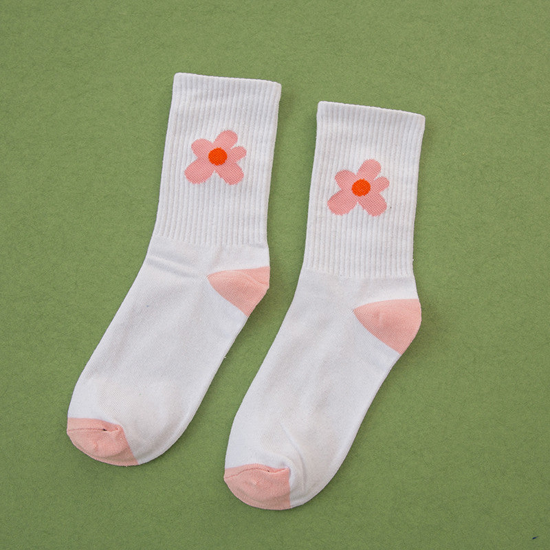 フラワーブリーズ_レディース フラワー柄 コットンソックス