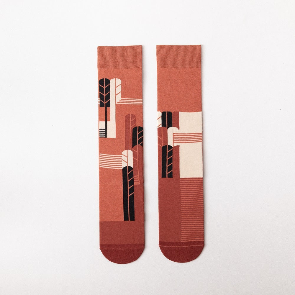 カラームード レディースパイルソックス|ABアシンメトリーデザイン