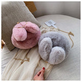 モコラ_ふわふわ イヤーデザイン ミニラウンド チェーンバッグ