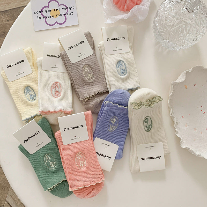 レディース コットンソックス | クリームカラーおしゃれカジュアル