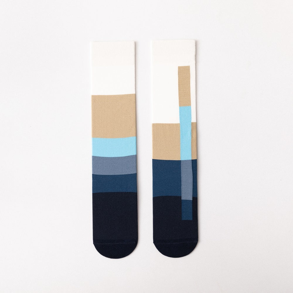 カラームード レディースパイルソックス|ABアシンメトリーデザイン