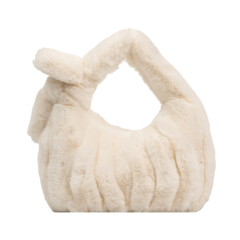 リボムース_リボンフリル ふわもこクラウドバッグ レディース