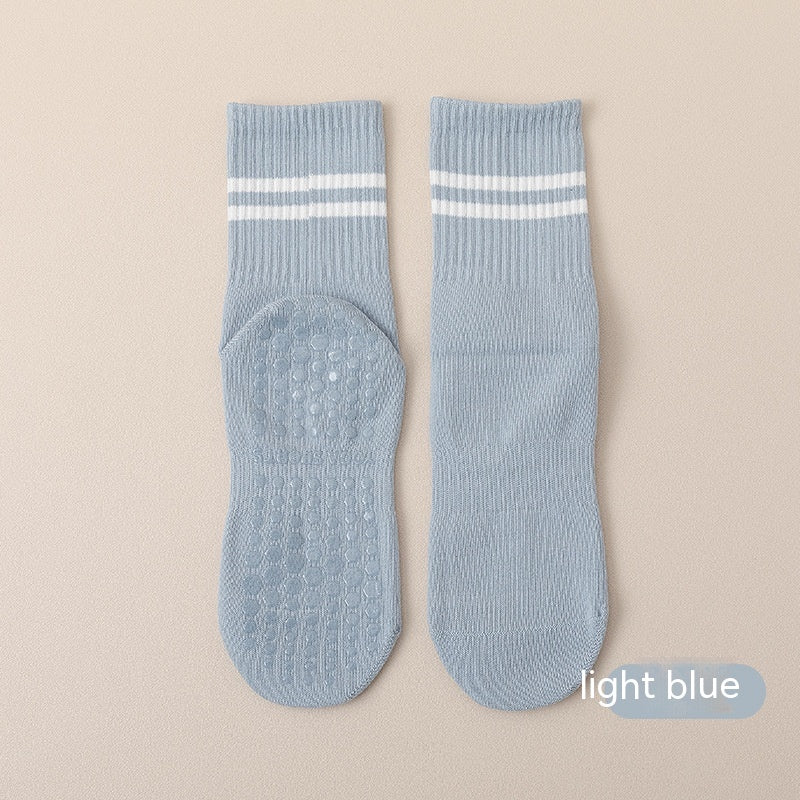 ヨガフィット5_ミドル丈 防臭 ノンスリップ 室内用ソックス