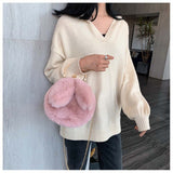 モコラ_ふわふわ イヤーデザイン ミニラウンド チェーンバッグ