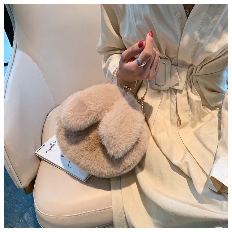 モコラ_ふわふわ イヤーデザイン ミニラウンド チェーンバッグ