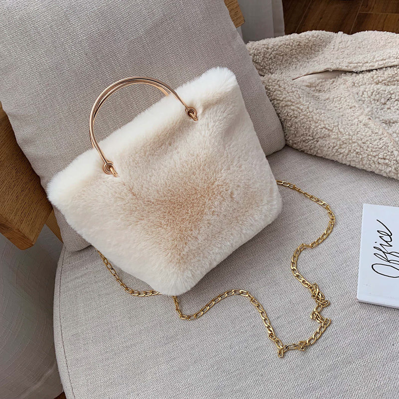 モコチェーン_ファッションチェーン ふわもこショルダーバッグ 斜め掛け レディース