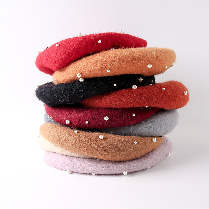 パールバド_秋冬 レディース 可憐パールつぼみハット