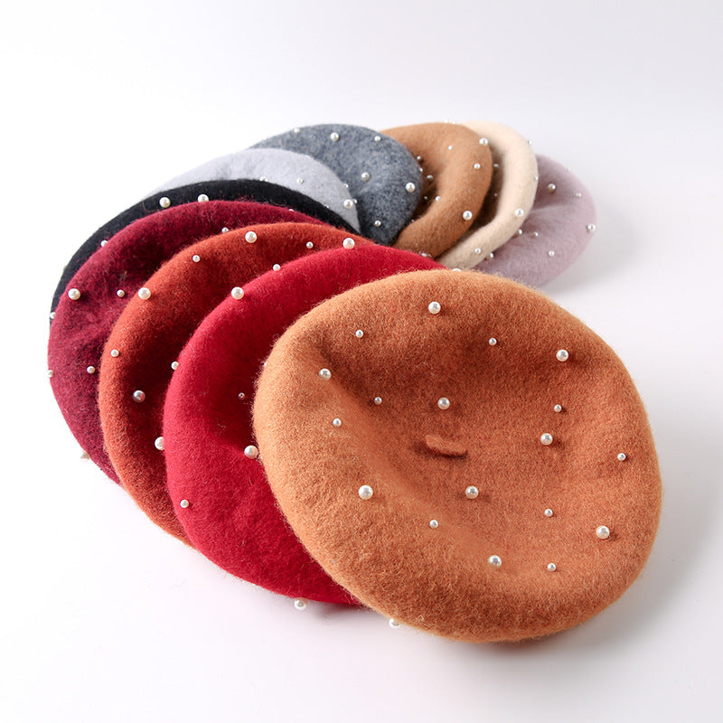 パールバド_秋冬 レディース 可憐パールつぼみハット