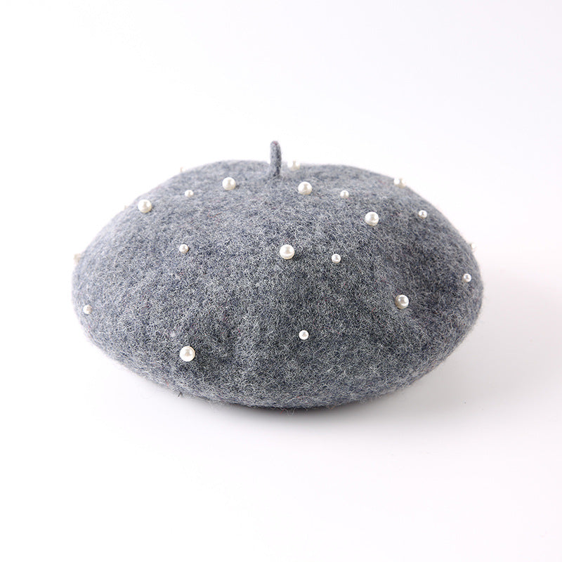 パールバド_秋冬 レディース 可憐パールつぼみハット