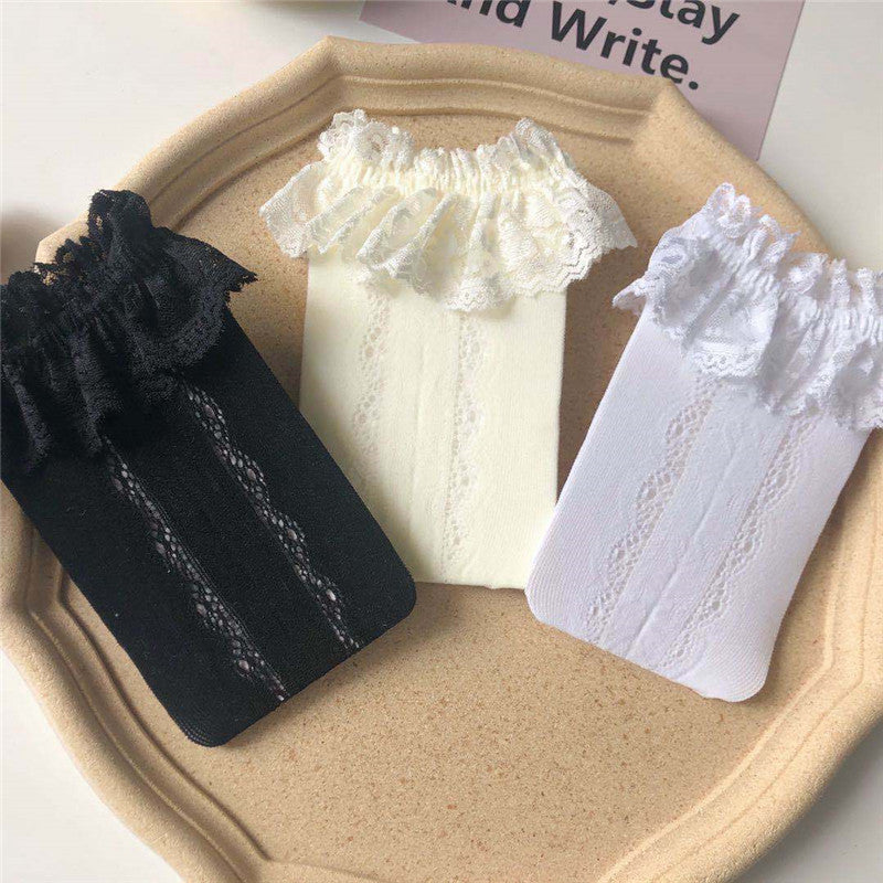 ガーリッシュボウ|透かしレース パイルソックス レディース カルフ丈 ファッションタイプ