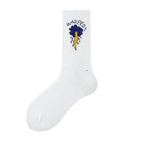 ファンキーステップ_ユニセックス チューブソックス 吸汗防臭 ストライプ サボテン・フレーム・バナナ柄