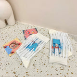 ルミナスレース_レディース 新作 カートゥーン ジャカード クリスタルソックス 可愛いデザイン