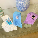 ルミナスレース_レディース 新作 カートゥーン ジャカード クリスタルソックス 可愛いデザイン