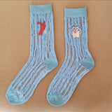 ルミナスレース_レディース 新作 カートゥーン ジャカード クリスタルソックス 可愛いデザイン