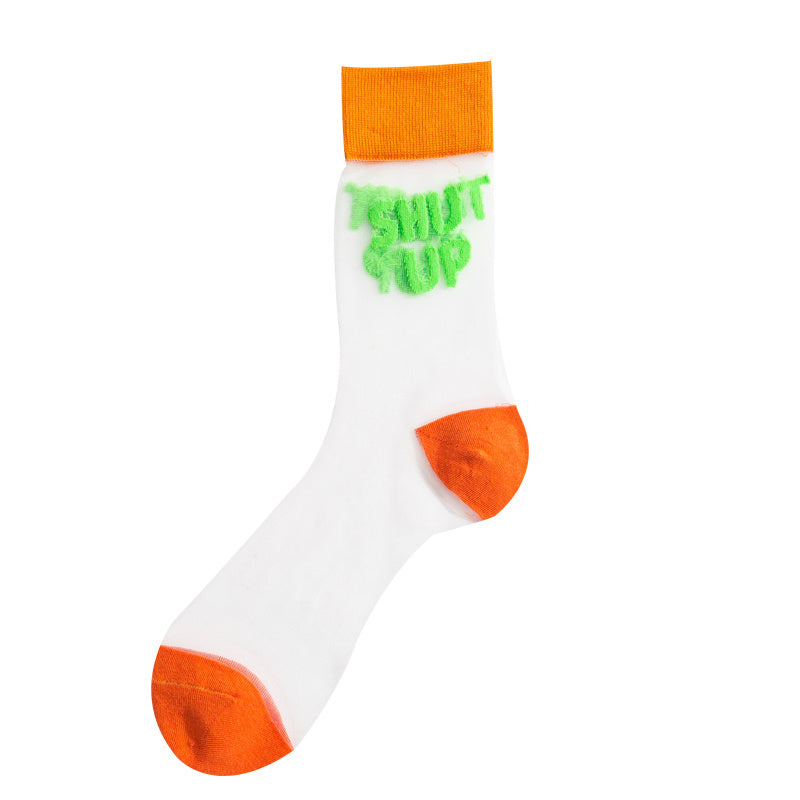 ルミナスレース_レディース グラスシルク クリスタルソックス 薄手 チューブタイプ 夏用