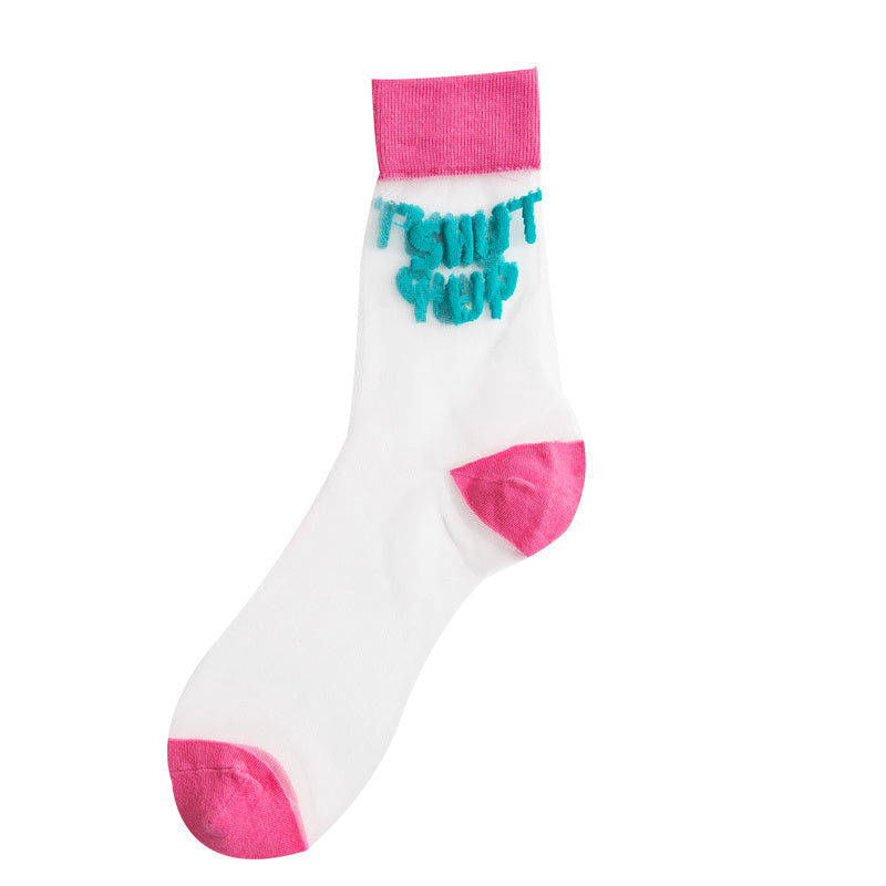 ルミナスレース_レディース グラスシルク クリスタルソックス 薄手 チューブタイプ 夏用