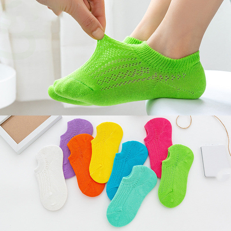 夏用 薄手 メッシュ キャンディカラー フットカバー ベビー・キッズ