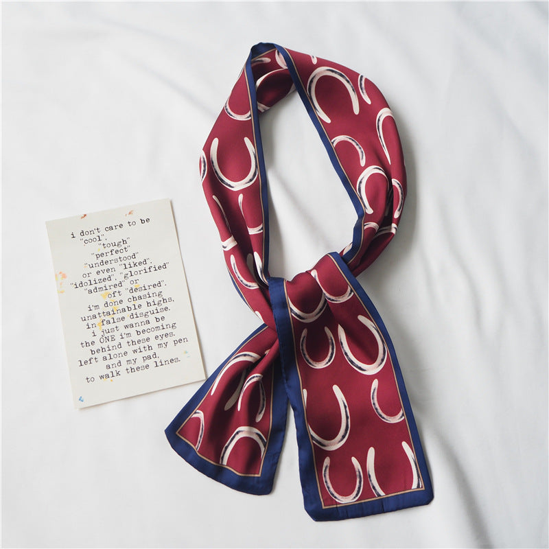 サテンエレ_上品でシンプルな ダブルサテン シルクスカーフ