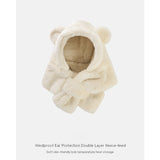 ベビーベアフード_ベビー クマさんフードマフラー 一体型キャップ