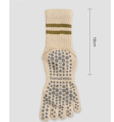 ヨガフィット5_秋冬 レディース ストライプ ノンスリップ ロングヨガソックス