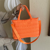 ソフトキルト_キルティング風 大容量チェック刺繍 2WAYショルダーバッグ