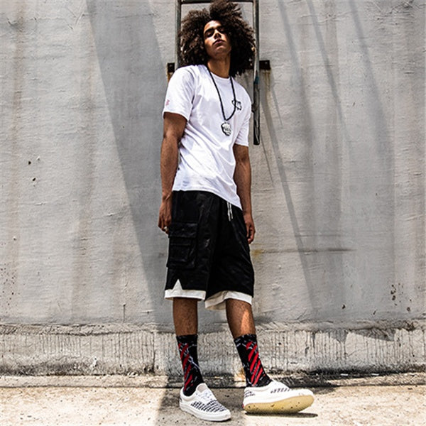 ストリート系 クラックストライプ ソックス