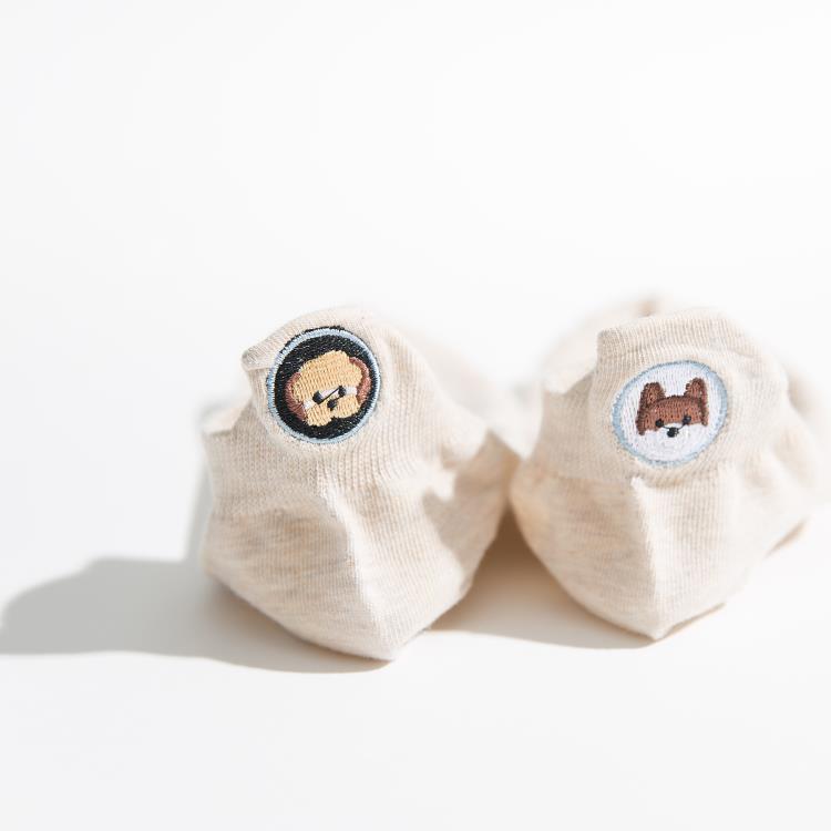 犬刺繍付きフットカバー | レディース浅履きソックスセット