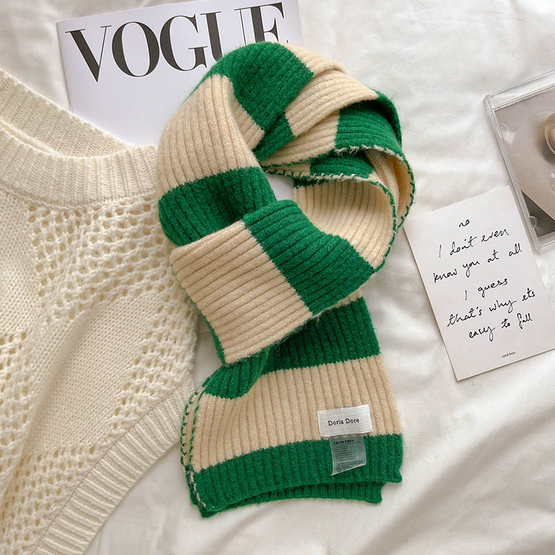 ストライプウォーム_厚手 あったかストライプマフラー 学生・カップルにおすすめ