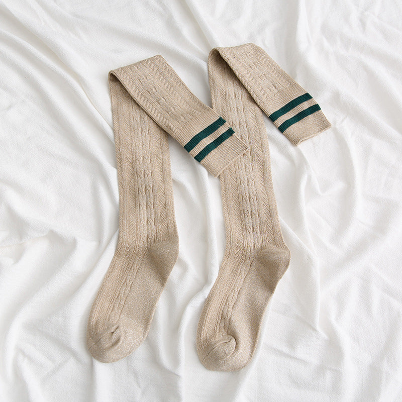 ミルキームード_レディース オーバーニーソックス ハイチューブ 太もも丈 ファッション