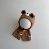 ウォームフーディ_キッズ 冬あったか 帽子+スカーフ一体型 INS風