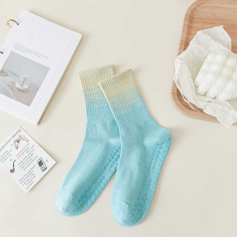 ヨガフィット5_秋冬 レディース グラデーション プロ仕様 ノンスリップ ヨガソックス