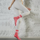 ヨガフィット5_秋冬 レディース ストライプ ノンスリップ ロングヨガソックス