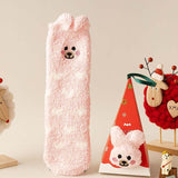 リラックスウォーム アニマル柄チューブソックス | 冬用モコモコあったかタイプ