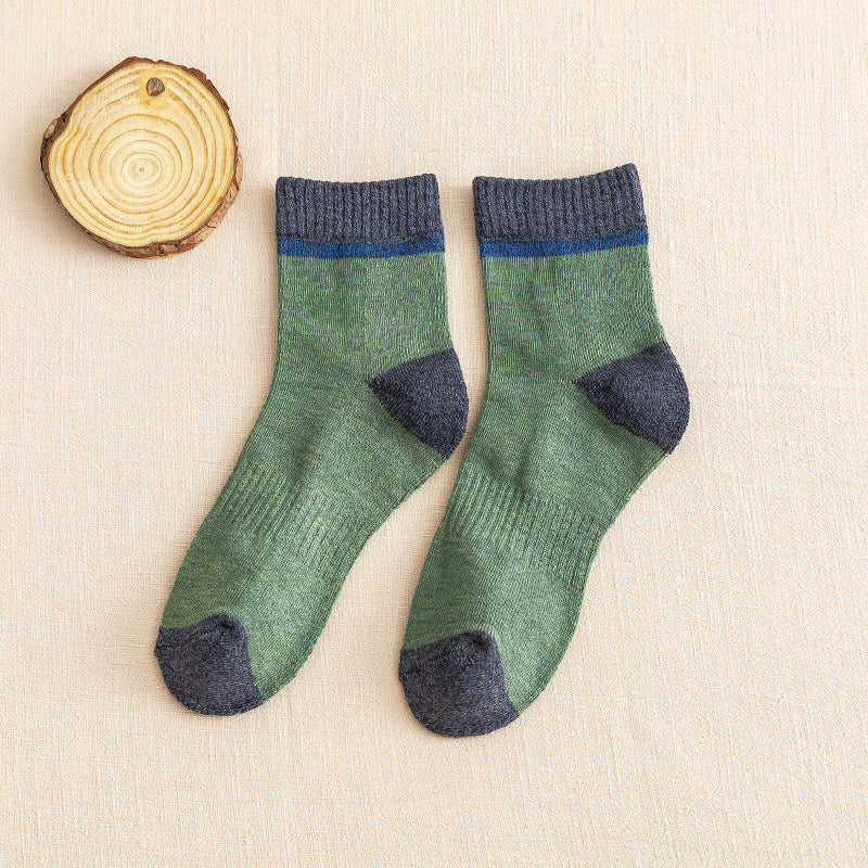 カラーブロック_メンズ 配色 ミドル丈 ソックス ベーシックスタイル