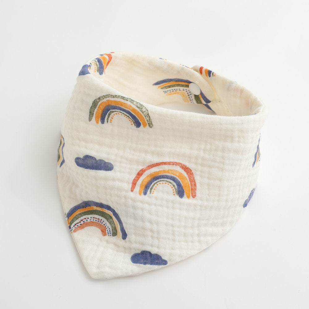 モスリンスマイル_モスリンガーゼ ベビー三角スタイ よだれかけ スカーフタイプ