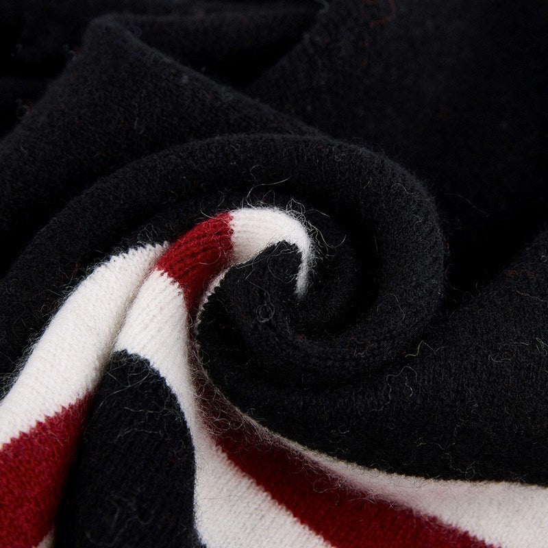 カシミヤストライプ_上質カシミヤ ストライプ柄マフラー