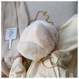 モコラ_ふわふわ イヤーデザイン ミニラウンド チェーンバッグ