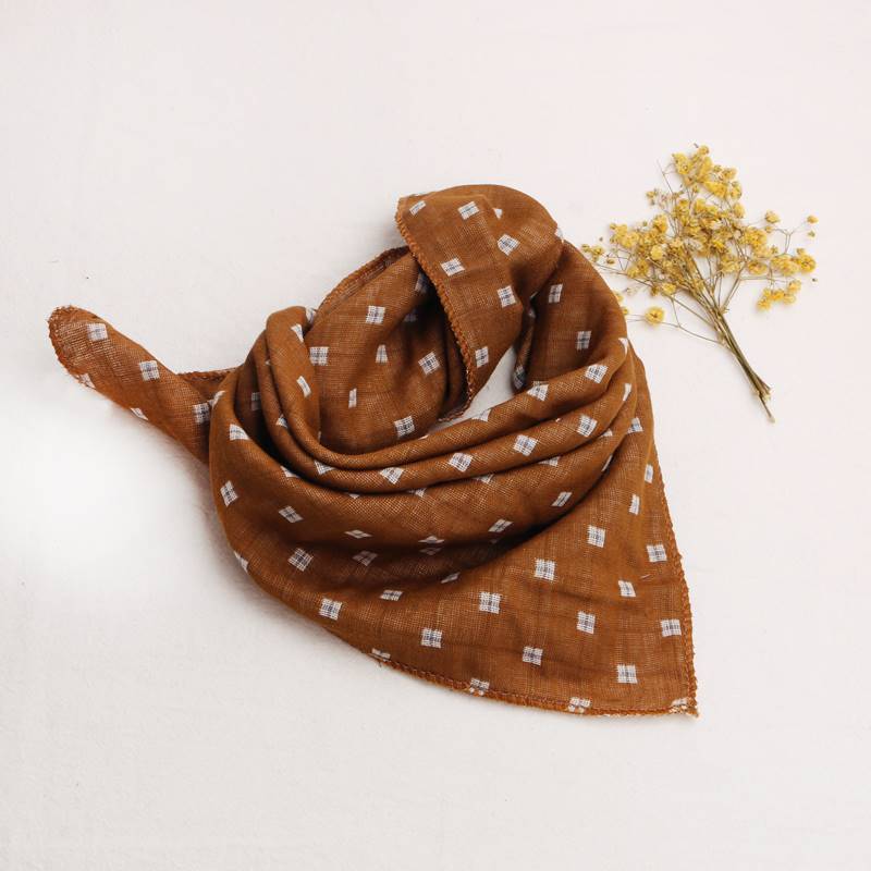 コットンスマイリー_コットン素材 キッズ三角ネックスカーフ 男女兼用 よだれかけにも