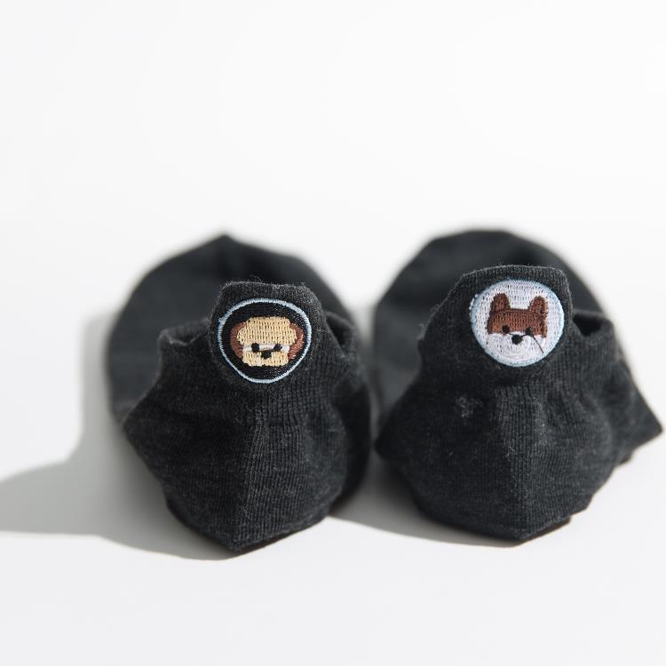 犬刺繍付きフットカバー | レディース浅履きソックスセット