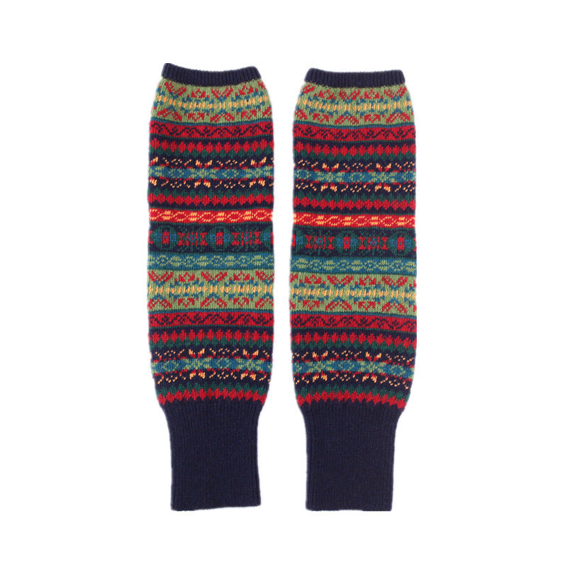 レッグウォーマー_レディース 厚手 コットン レッグウォーマー ニーハイタイプ