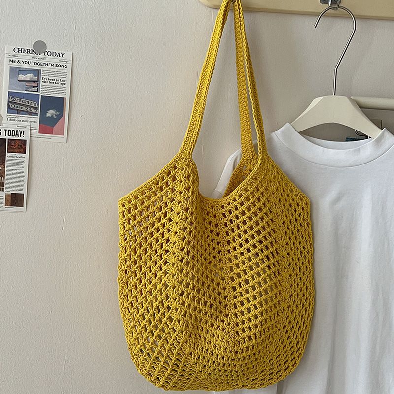 COTTON WEAVE_Cotton Yarn Braided Large Capacity Casual Tote Bag