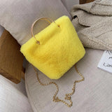 モコチェーン_ファッションチェーン ふわもこショルダーバッグ 斜め掛け レディース