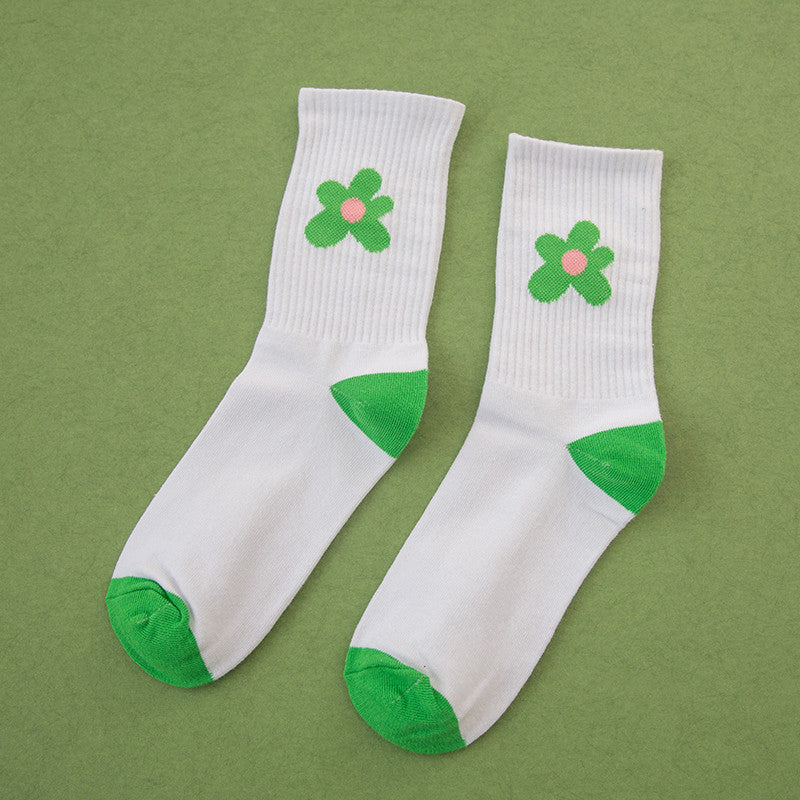 フラワーブリーズ_レディース フラワー柄 コットンソックス