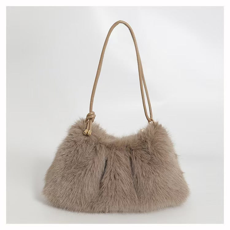 モコアーム_ふわもこ レディース カジュアル アンダーアームバッグ