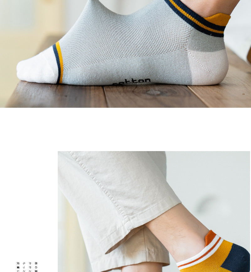 クールメッシュ_メンズ 吸汗通気性 コットン スポーツメッシュ ローカットソックス