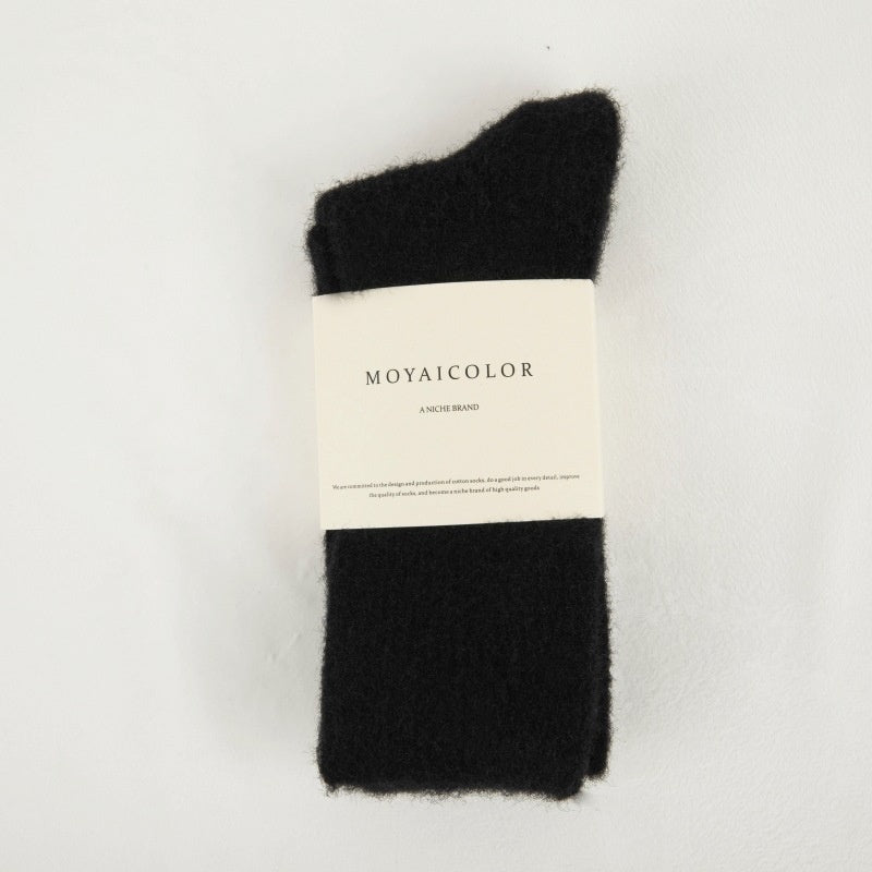 デイリーウォーム_冬 無地 両面ベルベット あったかチューブソックス